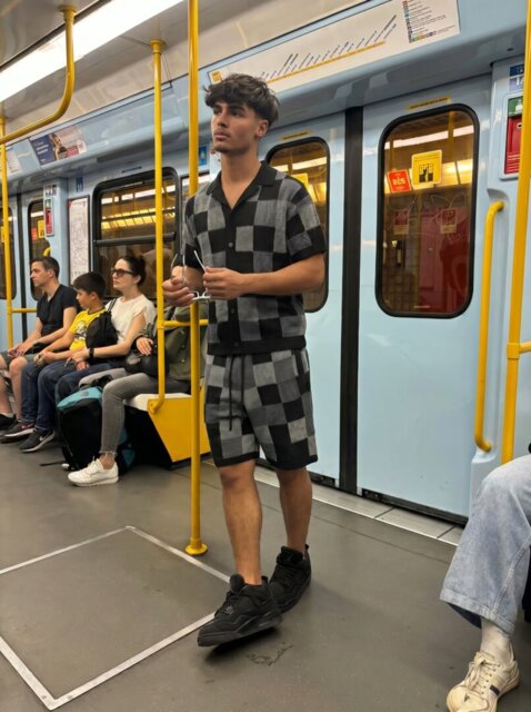 Customer wearing ESSNTL Pixel Set